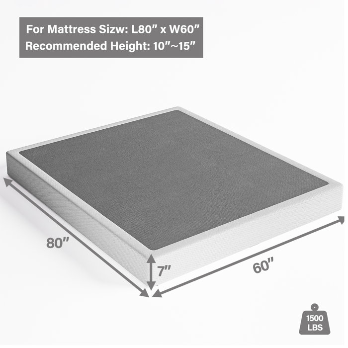 Alwyn Home Lutcher 7 Inch Metal Box Spring, Basics Mattress Foundation